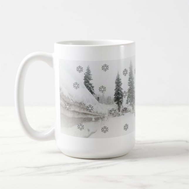 Snowfall winter christmas coffee mug (Left)