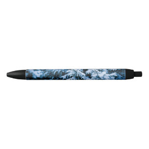 Snowfall Winter Christmas Tree Black Ink Pen