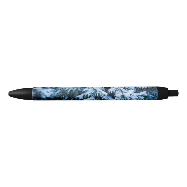Snowfall Winter Christmas Tree Black Ink Pen (Front)
