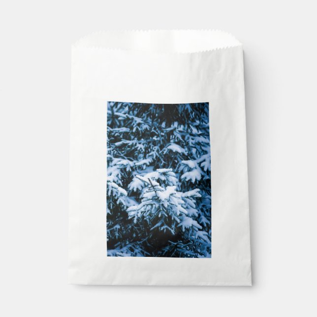 Snowfall Winter Christmas Tree Favour Bag (Front)