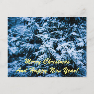 Snowfall Winter Christmas Tree Holiday Postcard