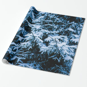 Snowfall Winter Christmas Tree Wrapping Paper