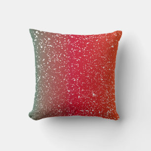 Snowfalls on colourful background vintageabstract, cushion