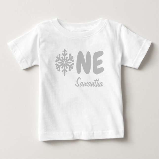 Snowflake 1st Birthday Baby T-Shirt (Front)