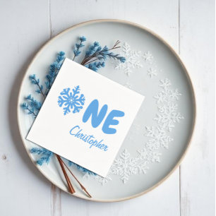 Snowflake 1st Birthday Napkin