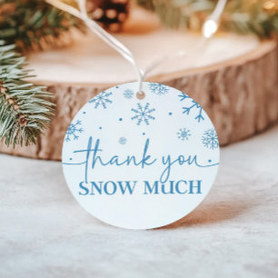 Snowflake 1st Birthday Winter Thank You Favour Tags