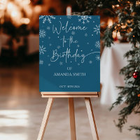 Snowflake 1st Birthday Winter Welcome Poster