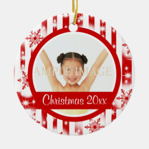 Snowflake 2 photo personalise ceramic tree decoration