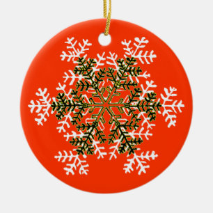 Snowflake 2 White Transp The MUSEUM Zazzle Gift... Ceramic Tree Decoration
