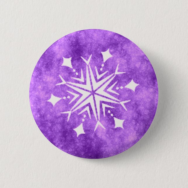 SNOWFLAKE 3 6 CM ROUND BADGE (Front)