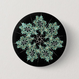 snowflake 6 cm round badge