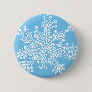 Snowflake 6 Cm Round Badge