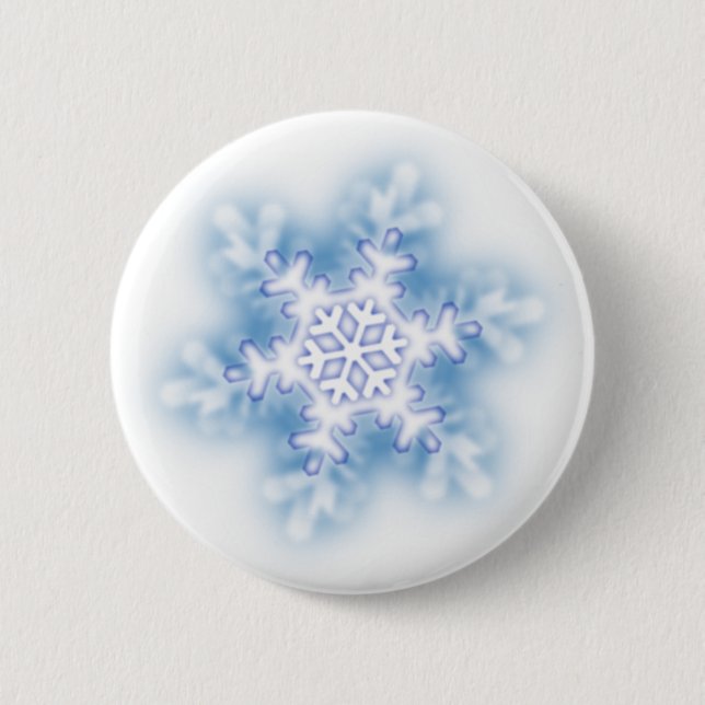 Snowflake 6 Cm Round Badge (Front)