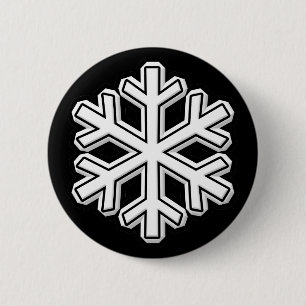 Snowflake 6 Cm Round Badge
