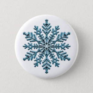 Snowflake 6 Cm Round Badge