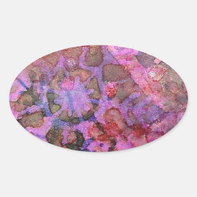 Snowflake Abstract Oval Sticker (Front)