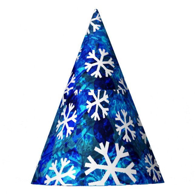 Snowflake Abstract: Vintage Seamless Pattern. Party Hat (Front)
