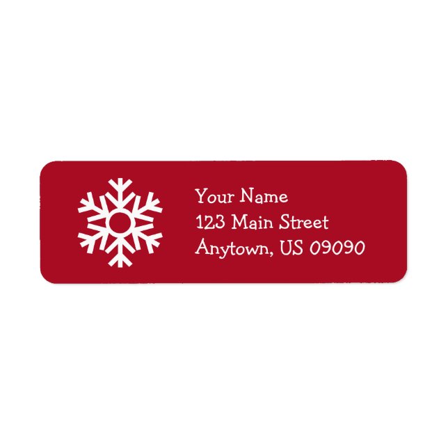 Snowflake Address Label C (Burgandy) Return Address Label (Front)