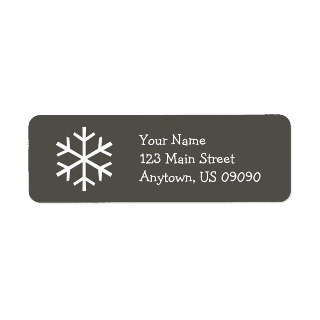 Snowflake Address Label D (Dark Grey) Return Address Label (Front)
