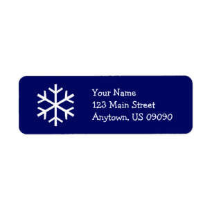 Snowflake Address Label D (Navy Blue) Return Address Label
