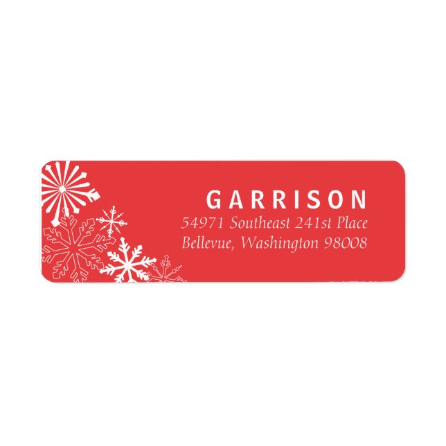 Snowflake Address Label Return Address Label (Front)