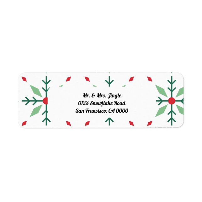 Snowflake address return address label (Front)