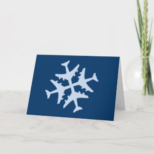 Snowflake Aeroplane Holiday Card