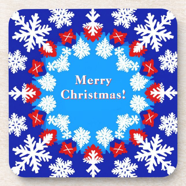 Snowflake and Gift Patterns Coaster (Front)