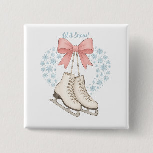 Snowflake and Ice Skates 15 Cm Square Badge