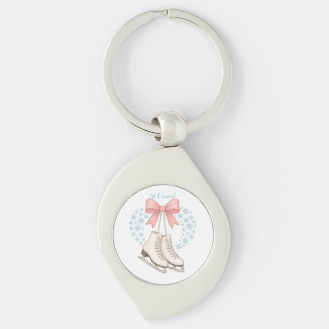 Snowflake and Ice Skates Key Ring (Front)