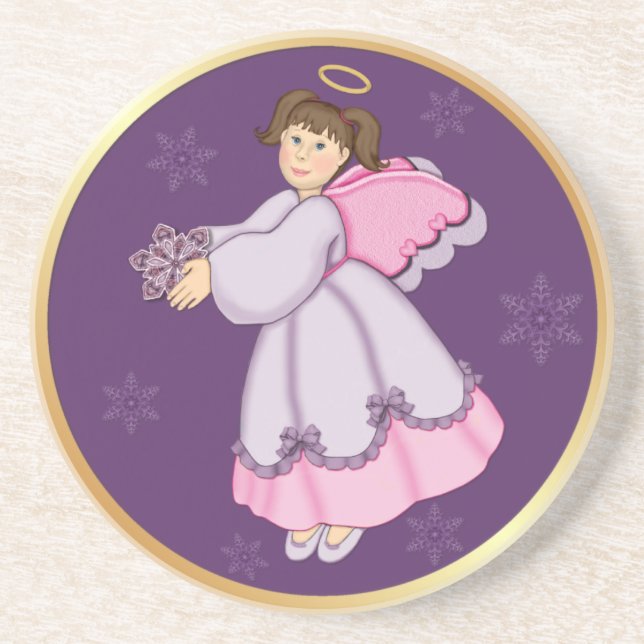 Snowflake Angel Coaster (Front)