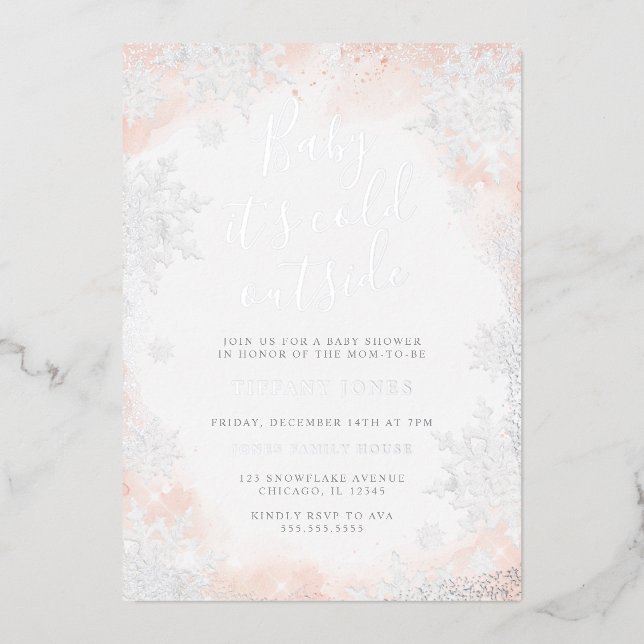 Snowflake Baby it's cold outside Baby shower  (Front)