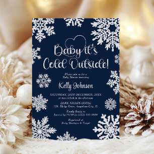Snowflake Baby It's Cold Outside Baby Shower Invitation