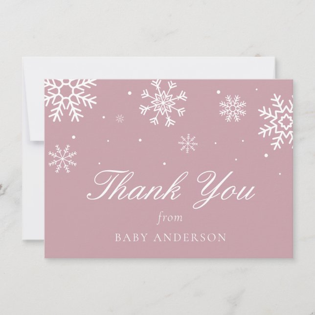 Snowflake Baby It's Cold Outside Thank You Card (Front)