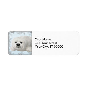 snowflake baby seal return address label