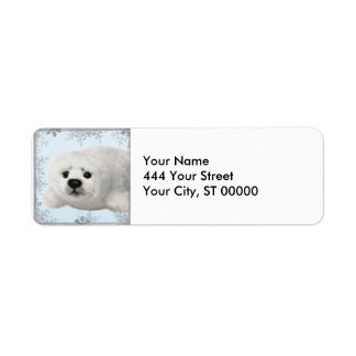 snowflake baby seal return address label