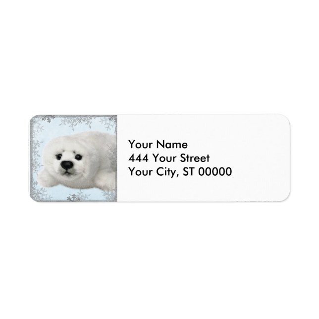 snowflake baby seal return address label (Front)
