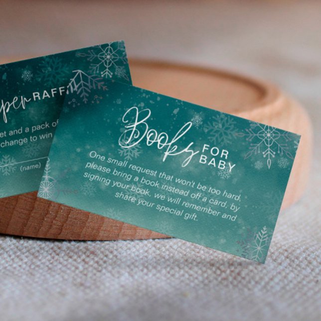 Snowflake Baby Shower Books For Baby Enclosure Card (Creator Uploaded)