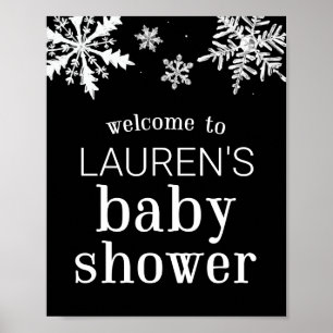 Snowflake Baby Shower Custom Welcome Sign