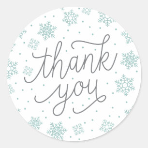 Snowflake Baby Shower Favour Tag Thank You Sticker