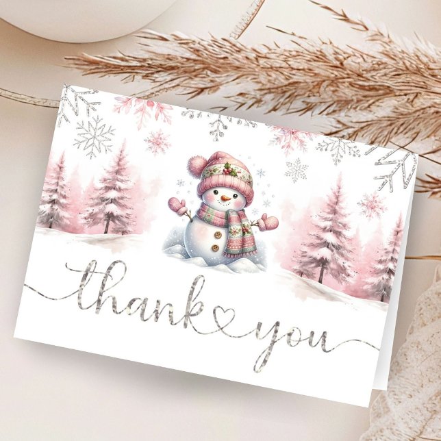 Snowflake Baby Shower Folded Thank You Card (Creator Uploaded)
