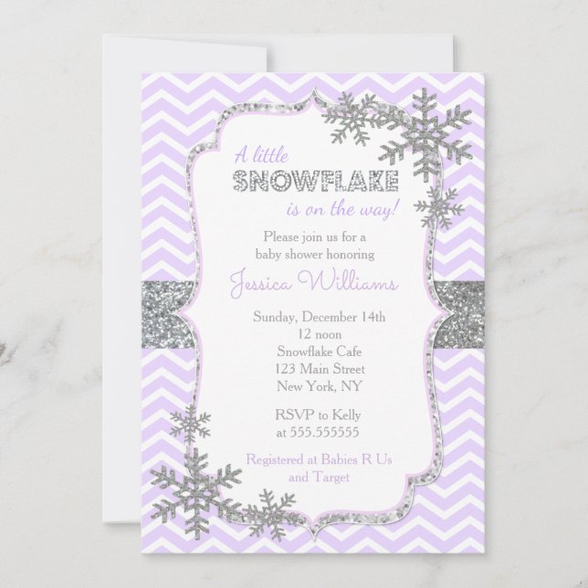 Snowflake Baby Shower Invitations (Front)