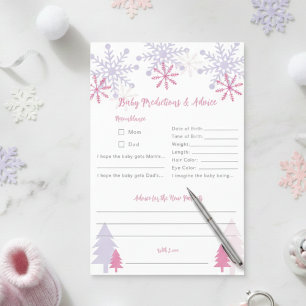 Snowflake Baby Shower Winter Predictions Advice Flyer