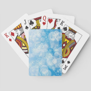 Snowflake background bicycle playing cards
