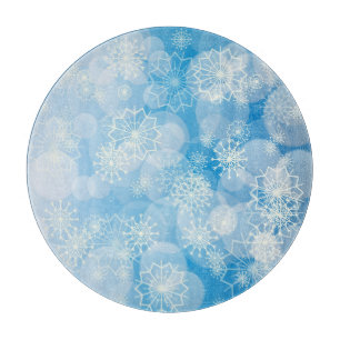 Snowflake background cutting board