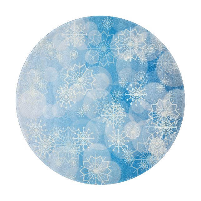 Snowflake background   cutting board (Front)