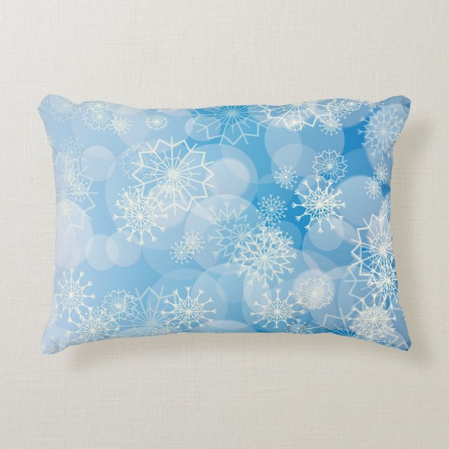 Snowflake background   decorative cushion (Front)
