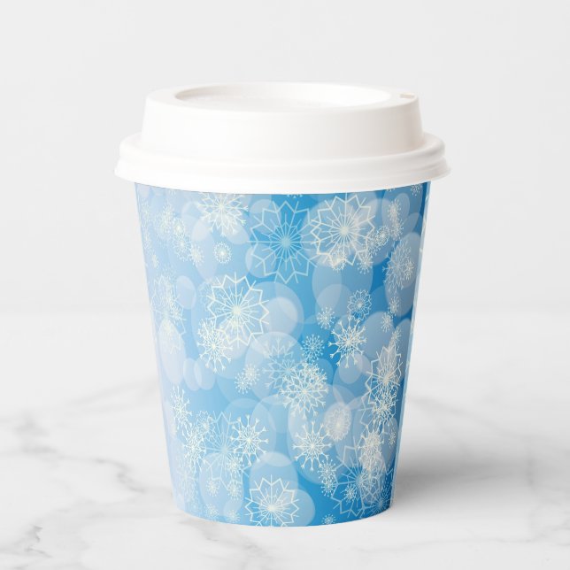 Snowflake background  paper cups (Front)