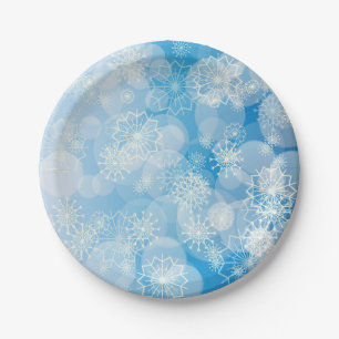 Snowflake background paper plate