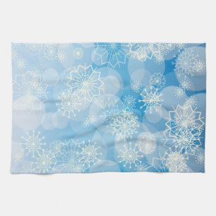 Snowflake background tea towel